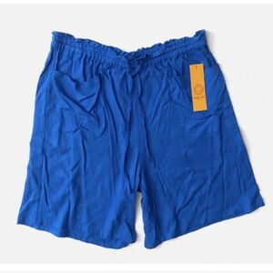 Ruby Rd. Shorts New Blue Bird Linen Blend Bermuda Shorts Small S